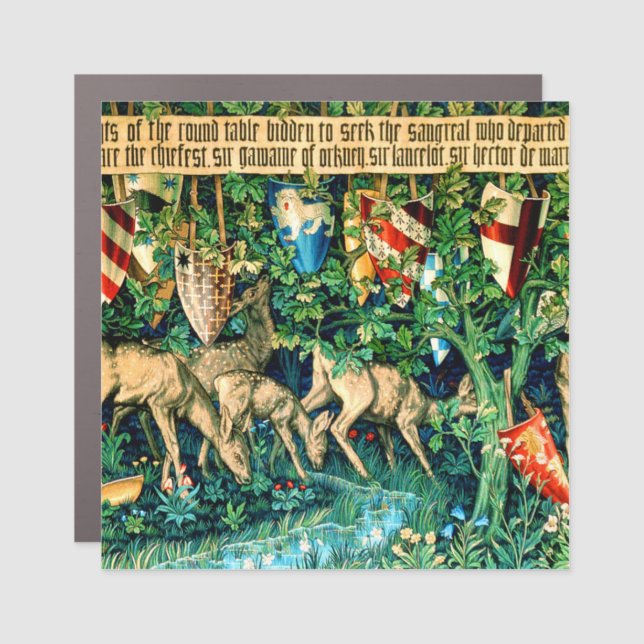 Medieval King Arthur William Morris Car Magnet (Front)