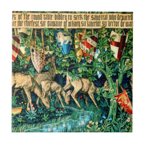 Medieval King Arthur William Morris Ceramic Tile