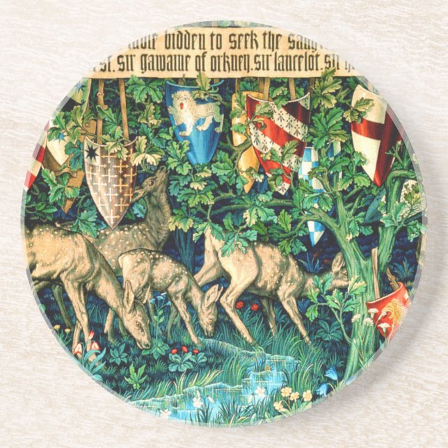 Medieval King Arthur William Morris Coaster (Front)