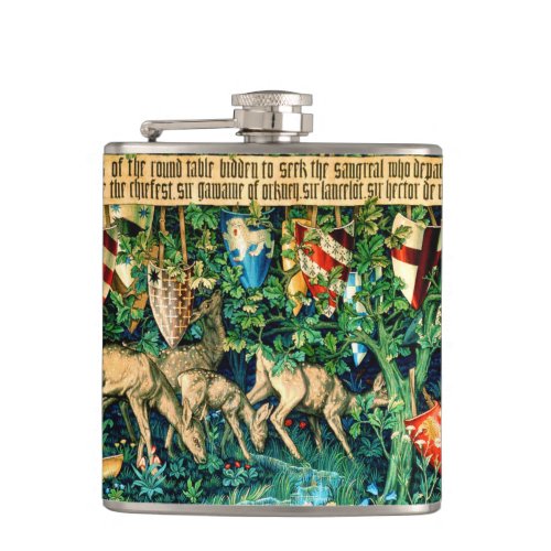 Medieval King Arthur William Morris Flask