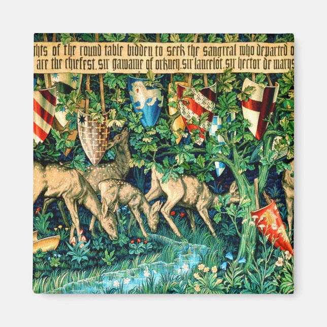 Medieval King Arthur William Morris Magnet (Front)