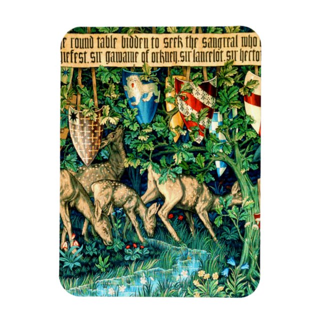 Medieval King Arthur William Morris Magnet (Vertical)