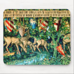 Medieval King Arthur William Morris Mouse Pad<br><div class="desc">Mouse Pad featuring William Morris’ tapestry Verdure with Deer and Shields (1891-1894). A verdant scene of deer drinking from a pool of water and eating the leaves from trees in a green forest. Above them hang the shields of the Knights of the Round Table. A magnificent gift for Arthuriana enthusiasts...</div>
