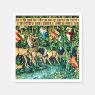 Medieval King Arthur William Morris Napkins