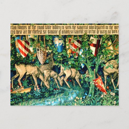 Medieval King Arthur William Morris Postcard