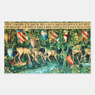 Medieval King Arthur William Morris Rectangular Sticker