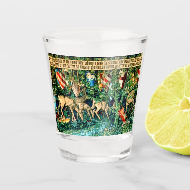 Medieval King Arthur William Morris Shot Glass (Front)