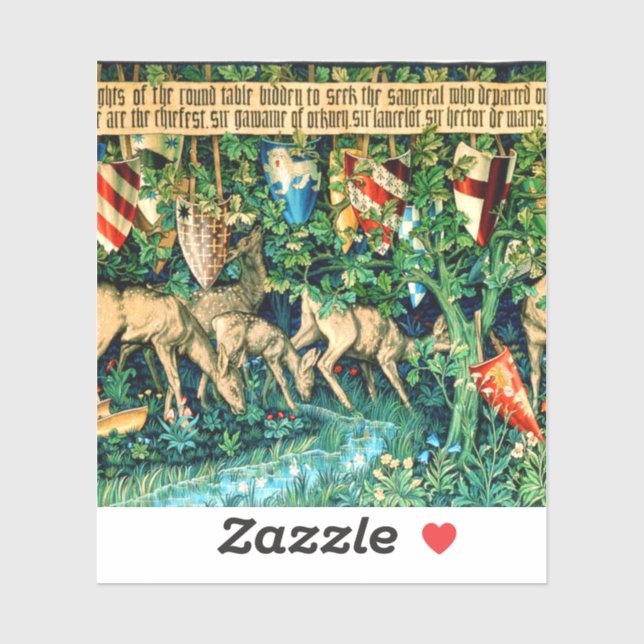 Medieval King Arthur William Morris Sticker (Sheet)