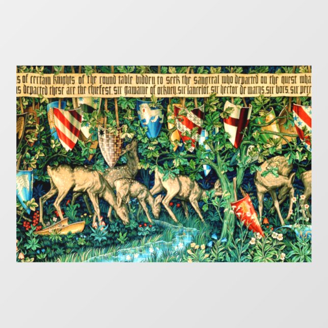 Medieval King Arthur William Morris Window Cling (Sheet)