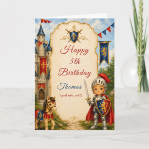 Medieval Knight 5th Birthday Card