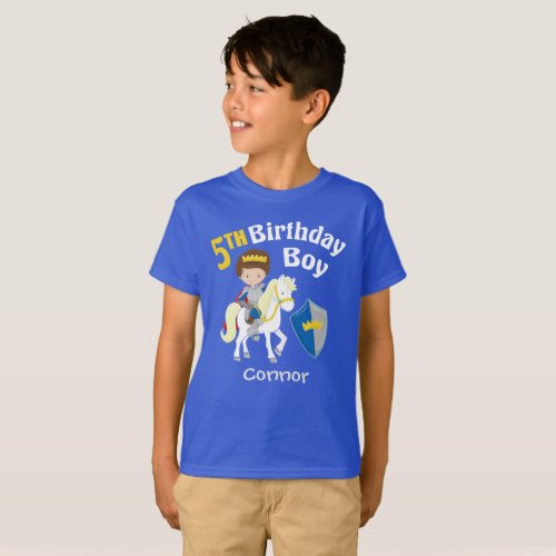 Medieval Knight 5th Birthday Party Kids T_Shirt