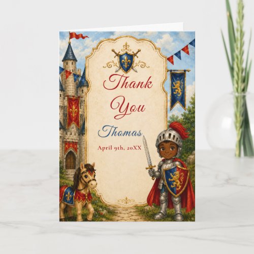 Medieval Knight 5th Thank you Card
