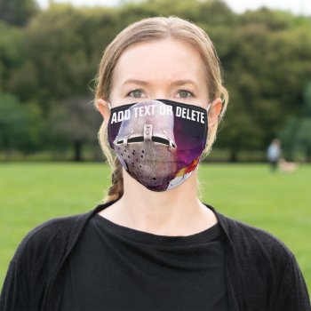 Medieval Knight And A Custom Text Adult Cloth Face Mask by DigitalSolutions2u at Zazzle