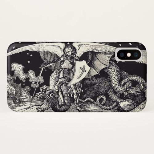 Medieval Knight and Dragon iPhone X Case