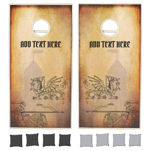 Medieval Knight and Dragon Renaissance Cornhole Set