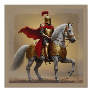 Medieval Knight and Horse Poster