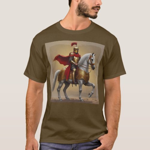 Medieval Knight and Horse T_Shirt