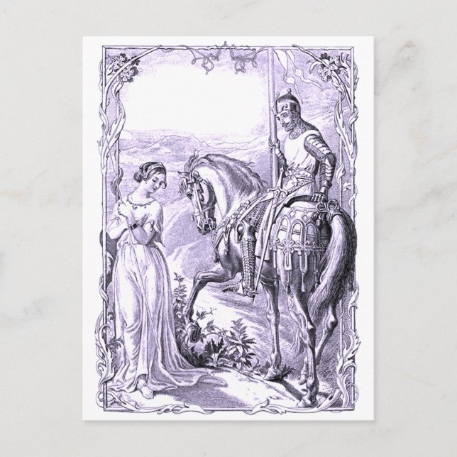 Medieval Knight and Lady Postcard (Front)