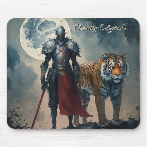 Medieval Knight and Tiger Mousepad