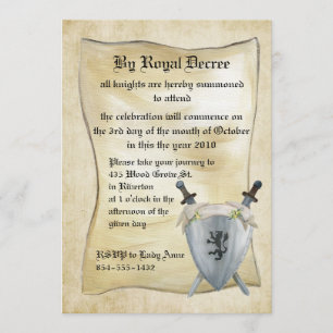 Medieval Knight Birthday Invitation