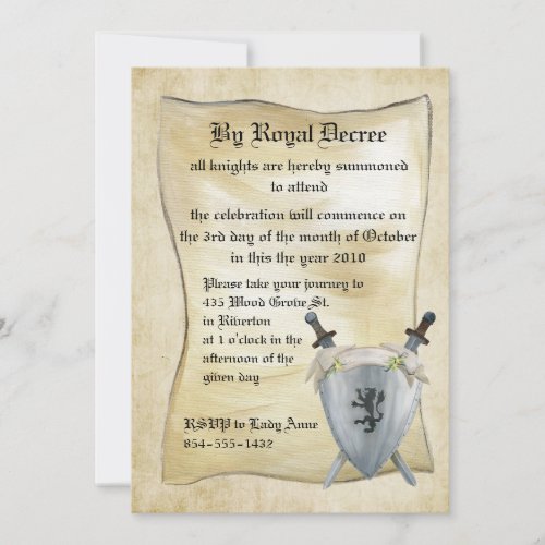 Medieval Knight Birthday Invitation