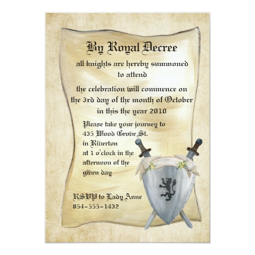 Knight Birthday Party Invitations 3