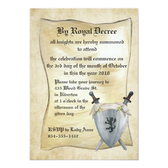 Medieval Knight Birthday Invitation Zazzle