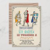Medieval knight birthday invitation (Front/Back)