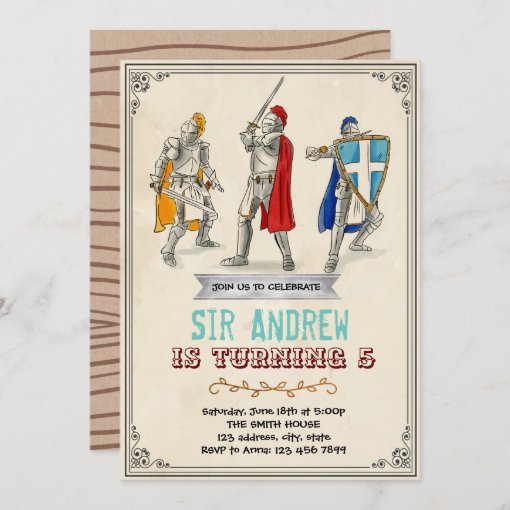 Medieval Knight Birthday Invitation Zazzle