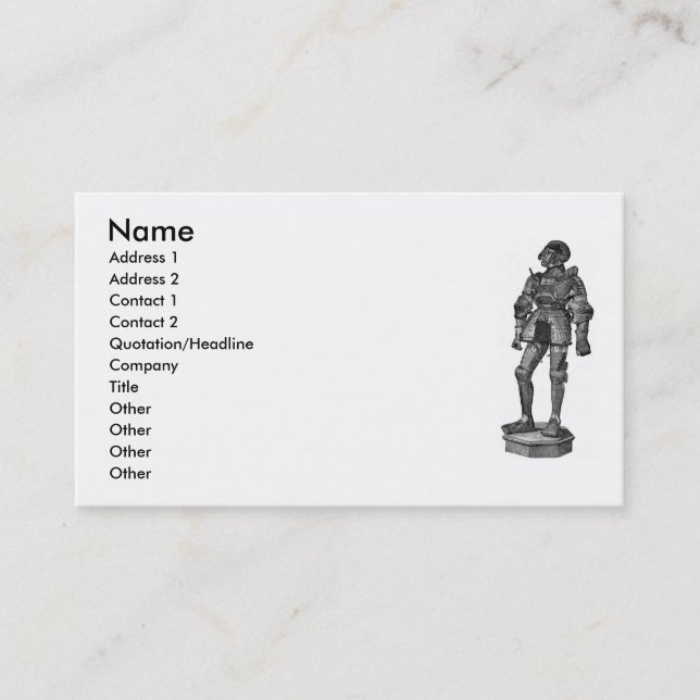 Medieval Knight Business Card (Front)
