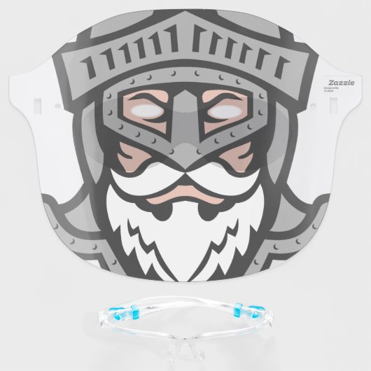 Medieval Knight Cartoon Character Face Shield (Front w/Glasses)