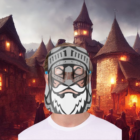 Medieval Knight Cartoon Character Face Shield