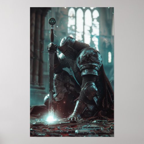 Medieval Knight Close-Up Poster