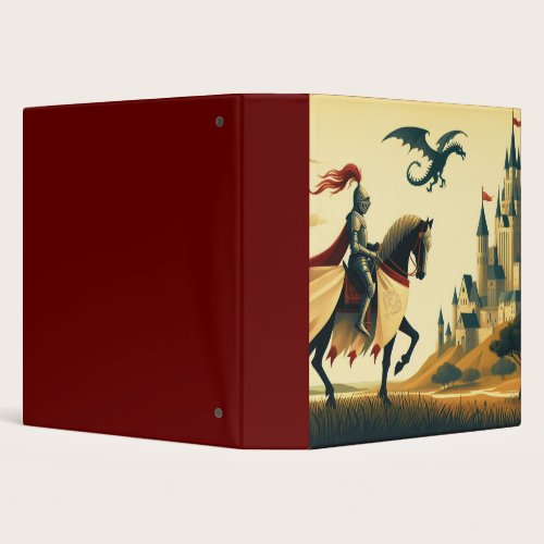 Medieval Knight/dragon/castle fantsy 3 Ring Binder Medieval Knight/dragon/castle fantsy 3 Ring Binder