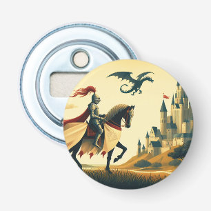 Medieval Knight/dragon/castle fantsy Bottle Opener
