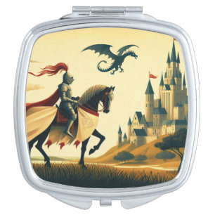 Medieval Knight/dragon/castle fantsy Compact Mirror