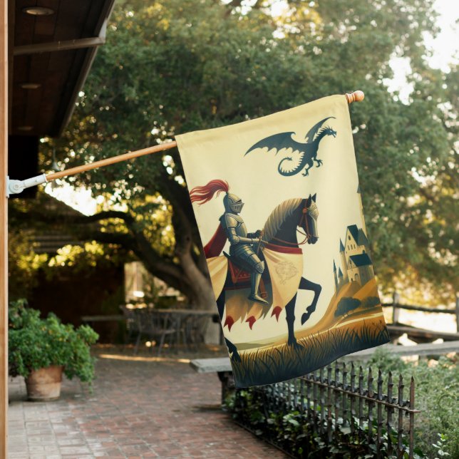 Medieval Knight/dragon/castle fantsy House Flag (In SItu)