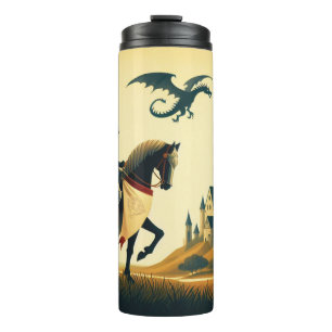 Medieval Knight/dragon/castle fantsy Thermal Tumbler