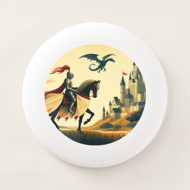 Medieval Knight/dragon/castle fantsy Wham-O Frisbee (Front)
