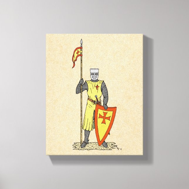 Medieval Knight Early 13th Century Canvas Print (Front)