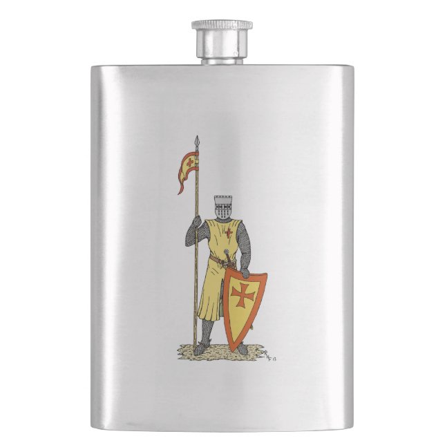 Medieval Knight Early 13th Century Flask (Front)