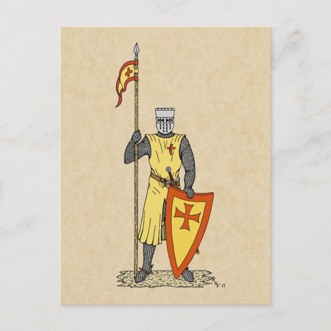 Medieval Knight Early 13th Century Postcard (Front)