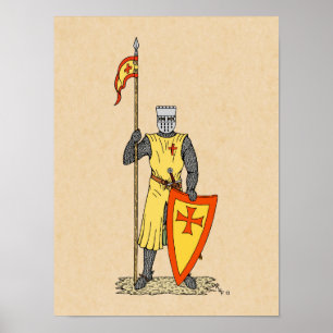Medieval Knight Early 13th Century Poster