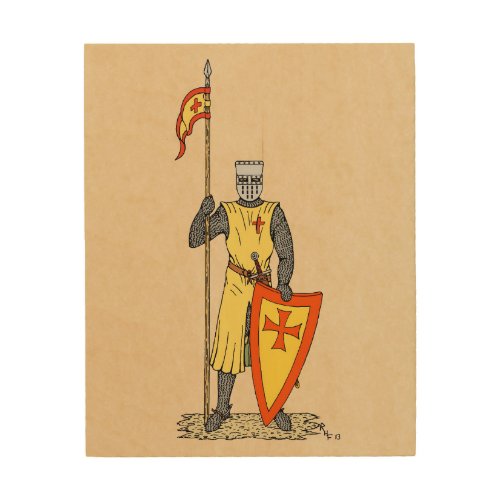 Medieval Knight Early 13th Century Wood Wall Art