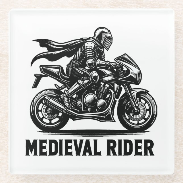 Medieval knight glass coaster (Front)