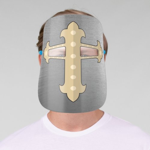 Medieval Knight Helmet Silver Armor Face Shield