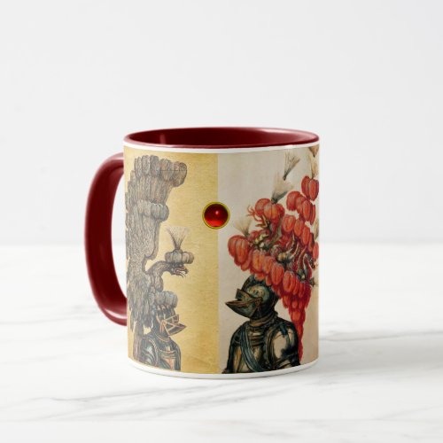 MEDIEVAL KNIGHT HELMETSFEATHERS EAGLES DRAGONS MUG