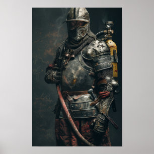 Medieval Knight in Armor Poster