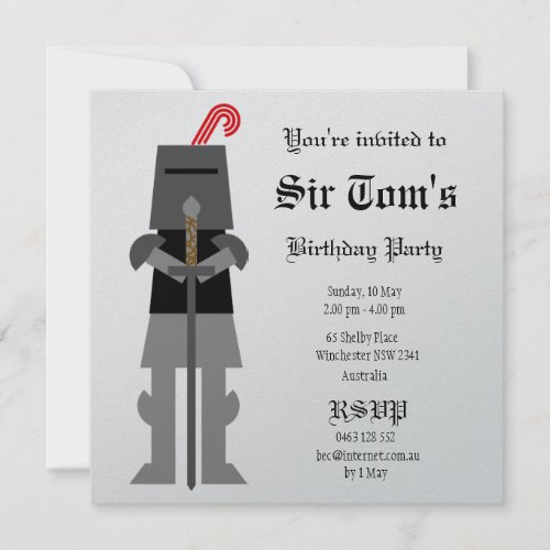 Medieval Knight Invitation