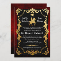 Medieval Knight Jousting Birthday Invitation